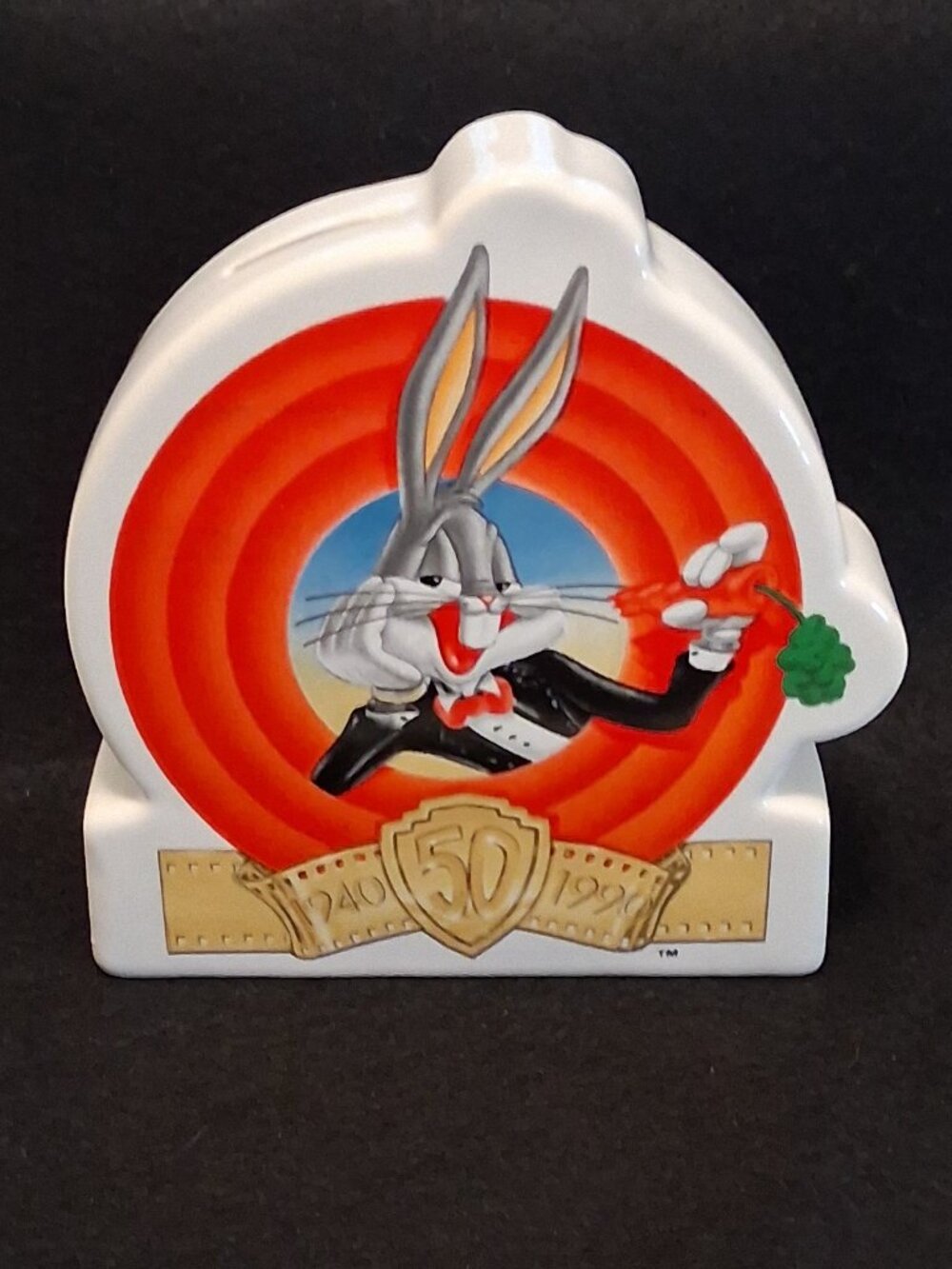 Vintage Bugs Bunny 50th Anniversary Coin Bank – 1989 Warner Bros - Resin